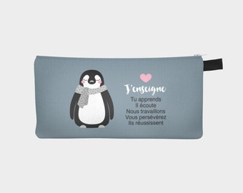 Pencil box - "Little penguin" makeup pouch for teachers and educators