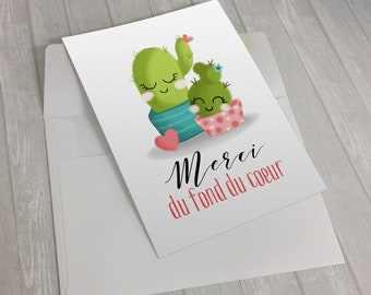 Affectionate cactus card for teachers, educators or simply to say thank you!