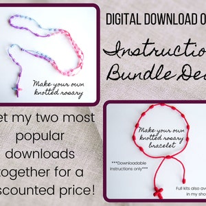 INSTRUCTIONS ONLY Digital Bundle - Knotted Rosary Instructions PLUS Knotted Rosary Bracelet Instructions