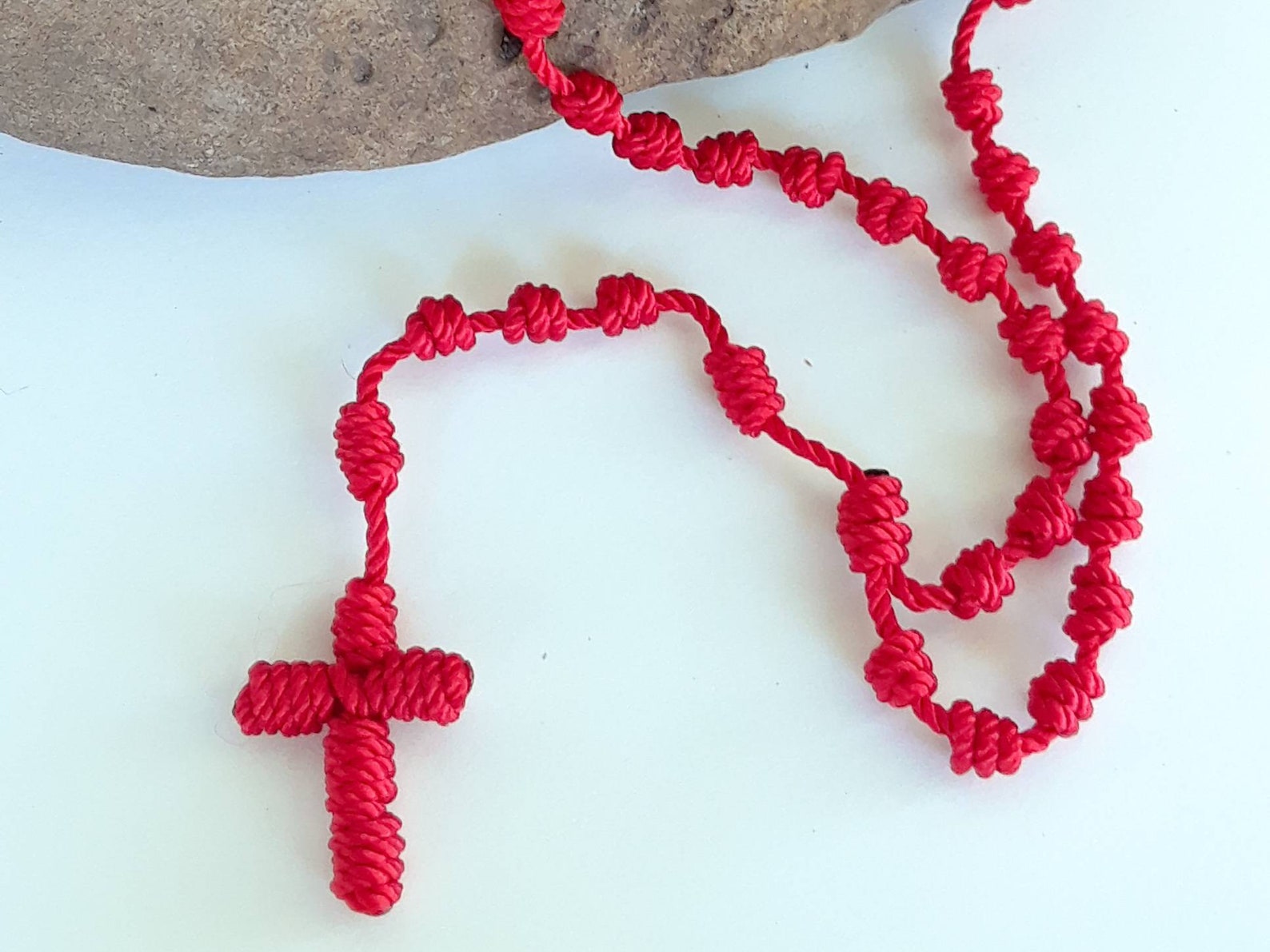 Knotted Rosary One color Large Etsy