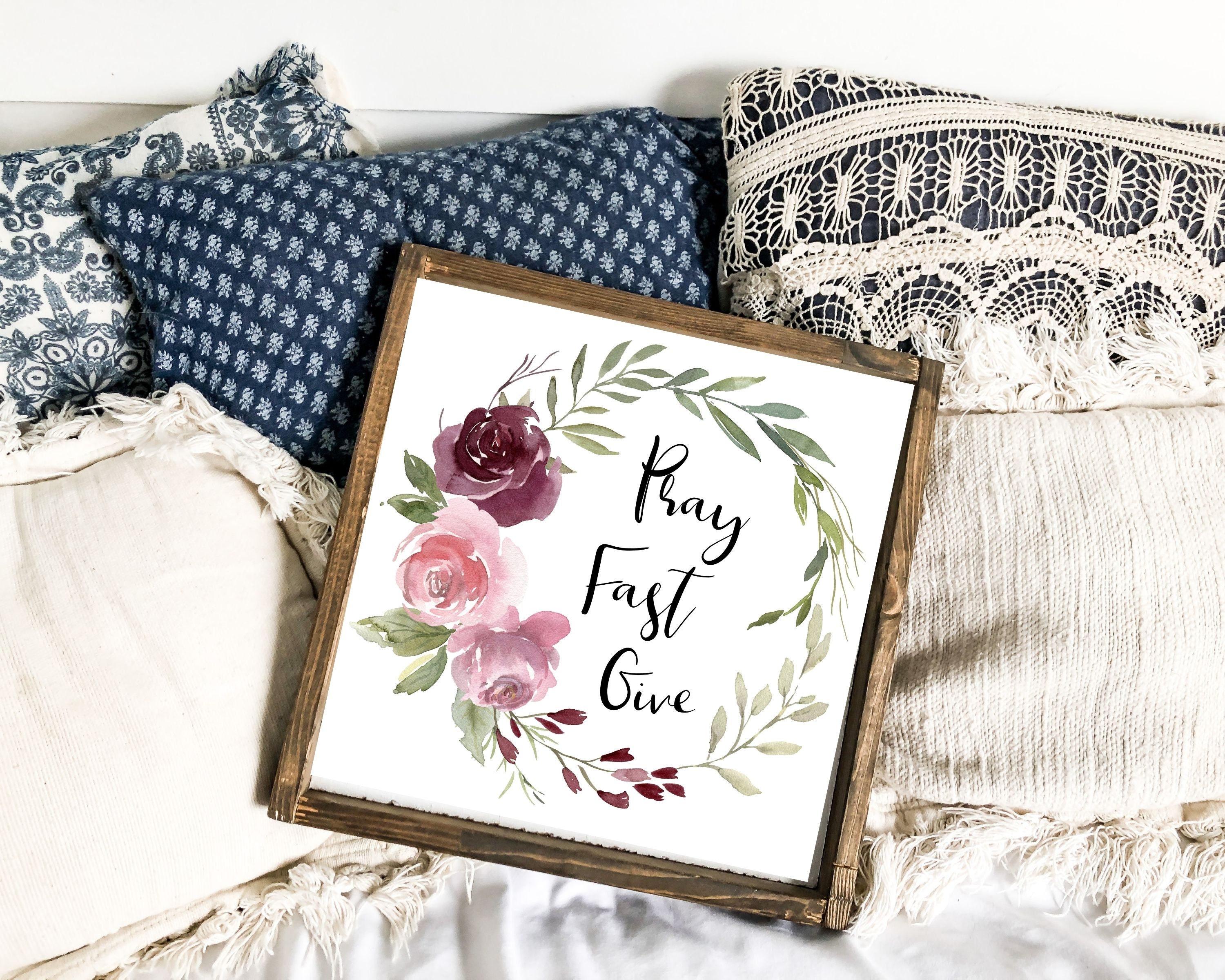 Pray Fast Give Printable Download Wall Art Lent Printable - Etsy
