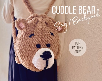 Crochet Cuddle Bear Bag/Backpack Pattern: Low-Sew 2-in-1 (PDF Pattern)