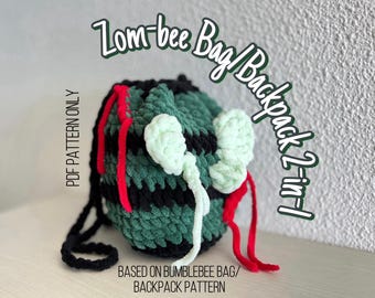 Crochet Zom-bee Bag/Backpack Pattern: No-Sew Halloween Bumblebee (PDF Pattern)