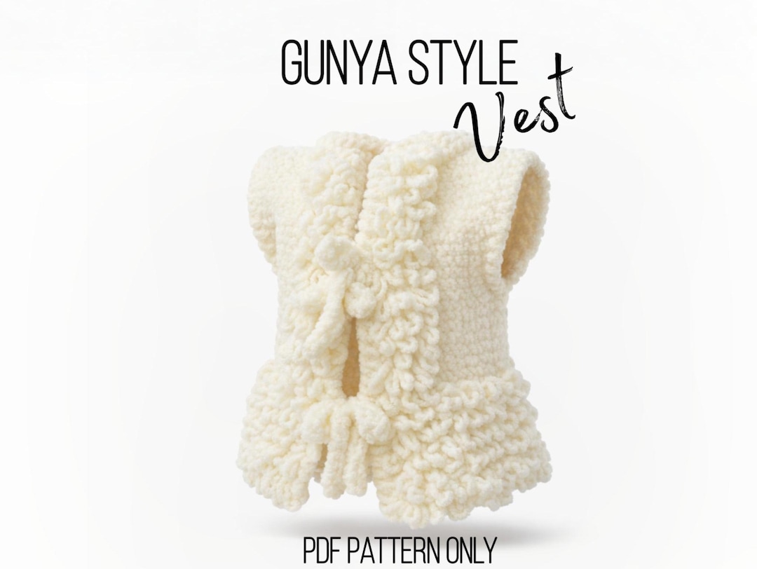 Kids Gunya Style Vest Crochet Pattern, Fluffy Loop Stitch (PDF Download ...