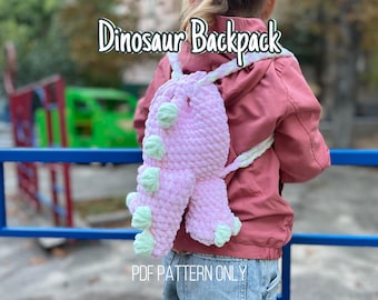 Crochet Dinosaur Backpack Pattern: No-Sew Dino Bag (PDF Pattern)