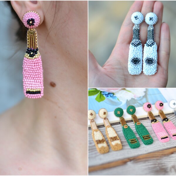 MANZHEN Bottle Opener Dangle Earrings - Personalized Wine Theme Jewelry For Women