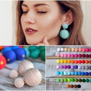 Two balls les bon bon bonbon earrings Double ball chunky clip earrings Rebecca de Ravenel Statement drop earrings image 1