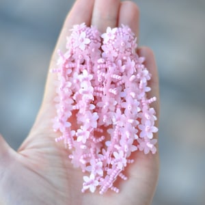 Pale blush pink floral drop sequins wedding earrings/ Oscar Statement flower dangle chandelier earrings/ Bohemian boho earrings
