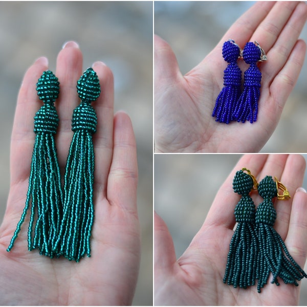 Beaded tassel earrings Oscar SALE