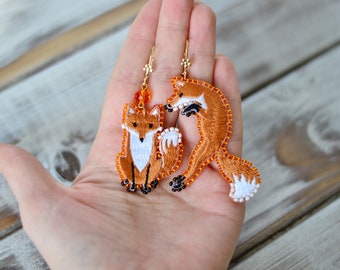 Etsy fox earrings discount