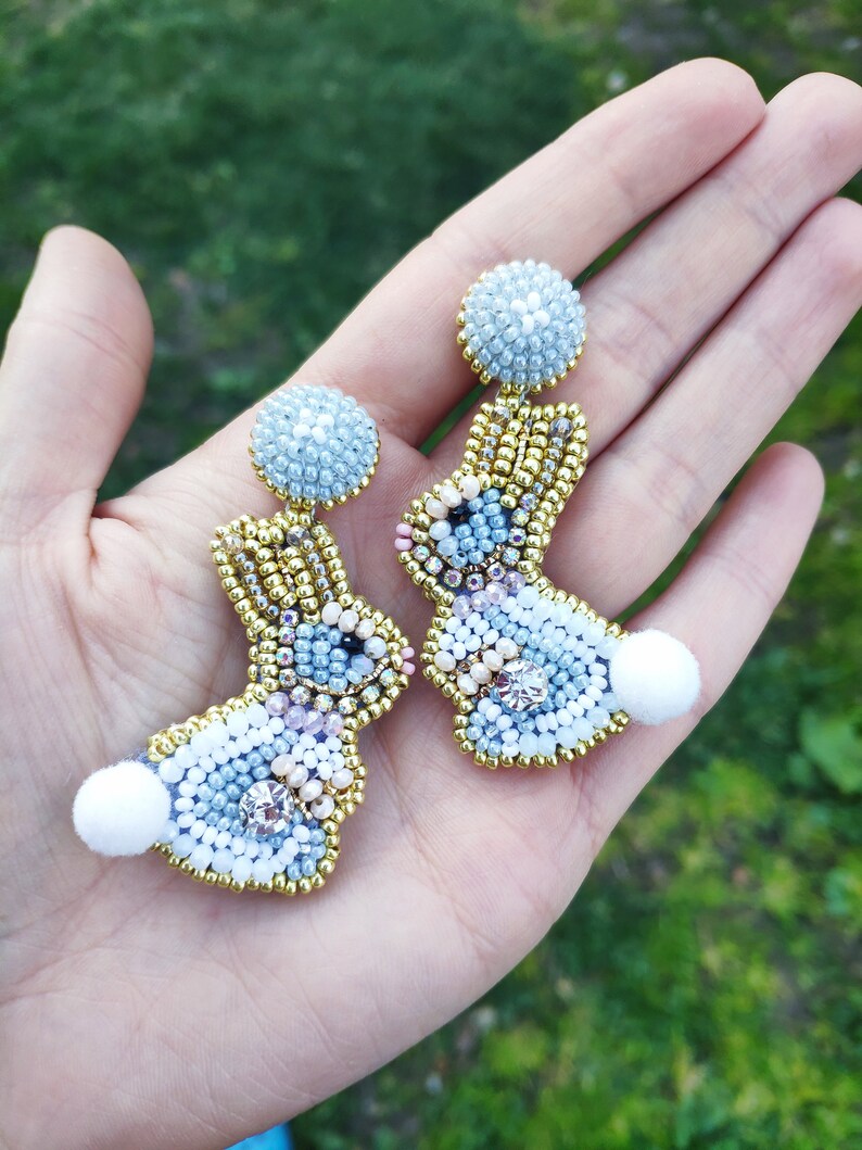 Beaded bunny earrings Clearance
