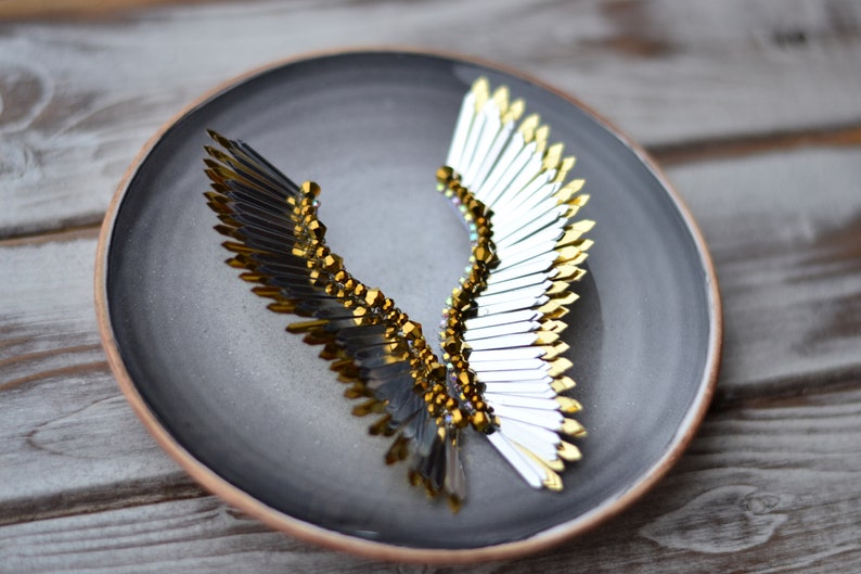 Eleganta Silver- & Guldänglavingar / Unika Dinglaörhängen bild 7