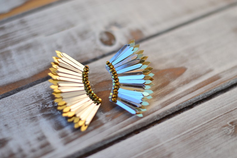 Eleganta Silver- & Guldänglavingar / Unika Dinglaörhängen bild 10