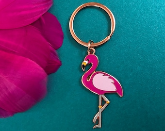 Flamingo Keyring, Flamingo Key Ring, Cute Keyring, Bird Keyring, Pink Keyring, Flamingo, Pink Flamingo, Flamingo Accessory,Flamingo Keychain