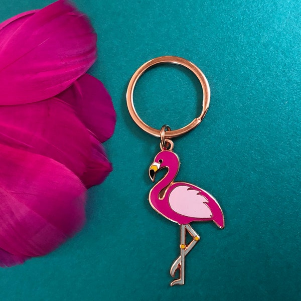 Flamingo Keyring, Flamingo Key Ring, Cute Keyring, Bird Keyring, Pink Keyring, Flamingo, Pink Flamingo, Flamingo Accessory,Flamingo Keychain