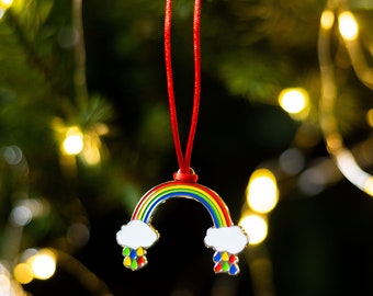 Rainbow Christmas Decoration - Rainbow Hanging Decoration -  Rainbow Christmas Bauble - Rainbow Christmas Tree Decoration - Rainbow ornament
