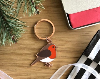 Robin Keyring, Christmas Keyring, Bird Keyring, Xmas Keyring, Gift For Bird Lover, Christmas Bird, Robin Bird, Winter Housewarming Gift