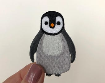Penguin Iron-On Embroidered Patch, Penguin Embroidered Patch, Penguin Iron-On Patch