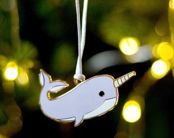 Narwhal Christmas Decoration, Narwhal Hanging Decoration, Narwhal Christmas Bauble, Narwhal Christmas Tree Decoration, Narwhal Xmas