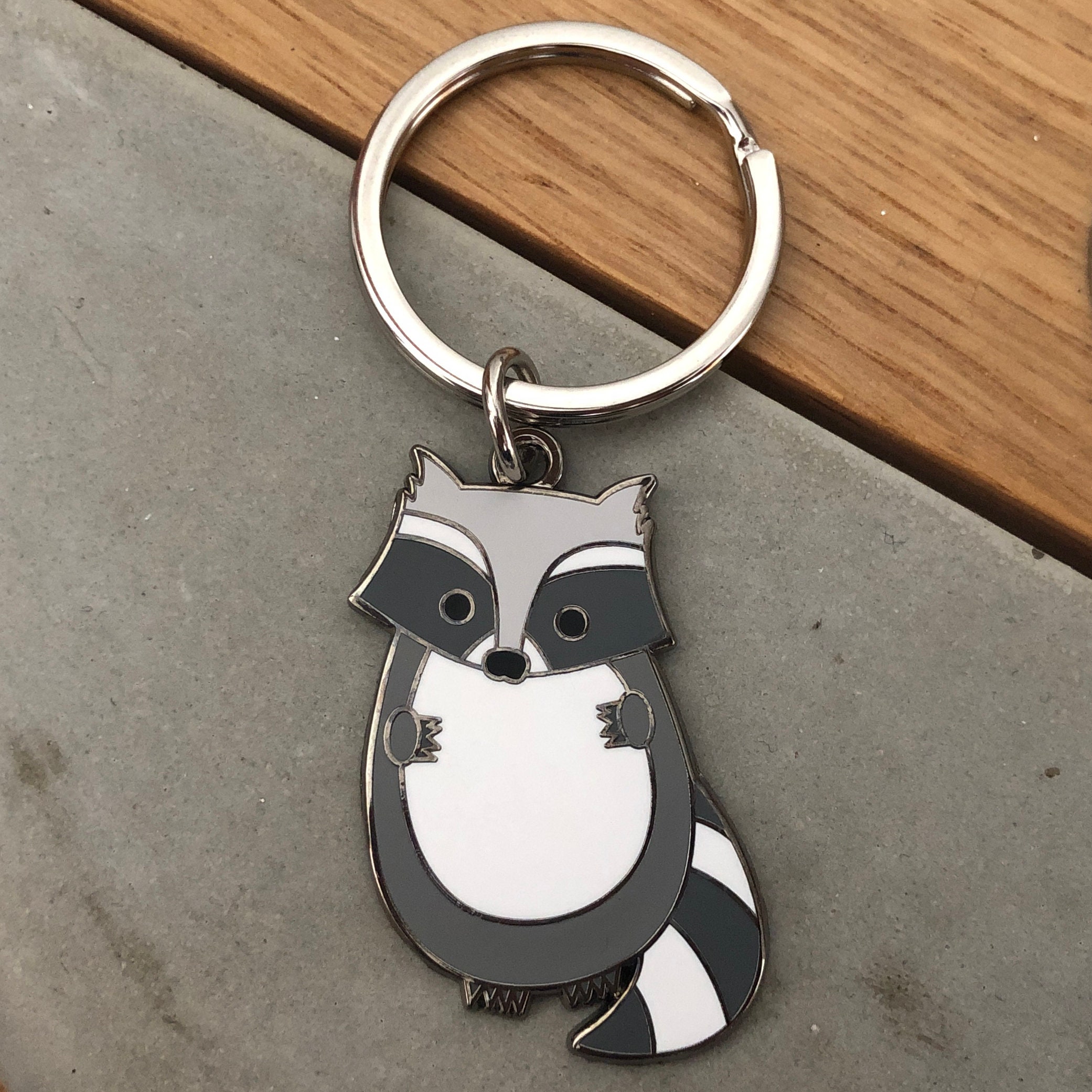 Raccoon Keyring, Raccoon Keychain, Raccoon Key Ring, Raccoon Accessory ...
