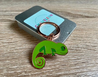 Chameleon Keyring, Chameleon Key Chain, Chameleon Accessory, Chameleon Gift, Green Keyring