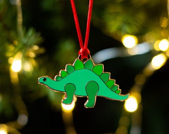 Dinosaur Christmas Decoration - Dinosaur Hanging Decoration - Dinosaur Christmas Bauble - Dinosaur Christmas Tree Decoration - Stegosaurus