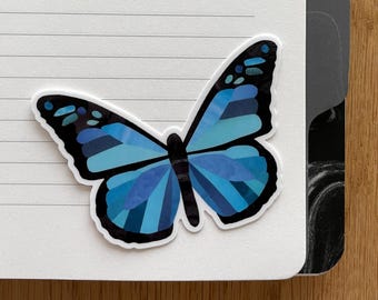 Blue Butterfly Vinyl Sticker