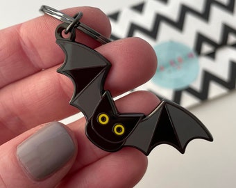 Bat Keyring, Bat Keychain, Bat Key Ring, Bat Accessory, Bat Gift, Halloween Keyring, Halloween Bat Accessory, Bat Key Fob