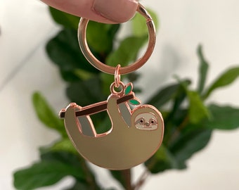 Sloth Keyring, Sloth Keychain, Sloth Key Ring, Sloth Accessory, Sloth Gift, Sloth Present