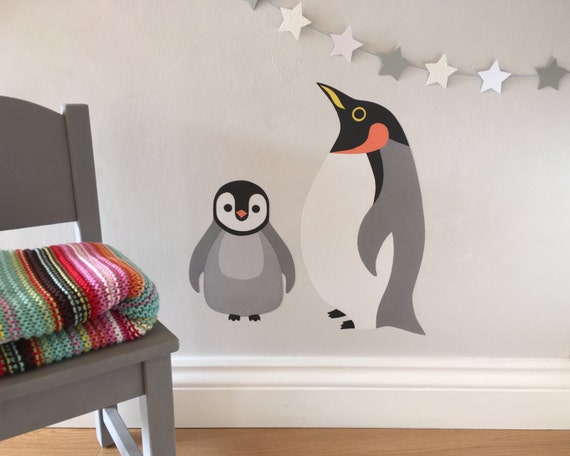 penguin wall stickers penguin wall decal penguin nursery | etsy