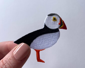Puffin Iron-On Embroidered Patch, Puffin Embroidered Patch, Puffin Iron-On Patch