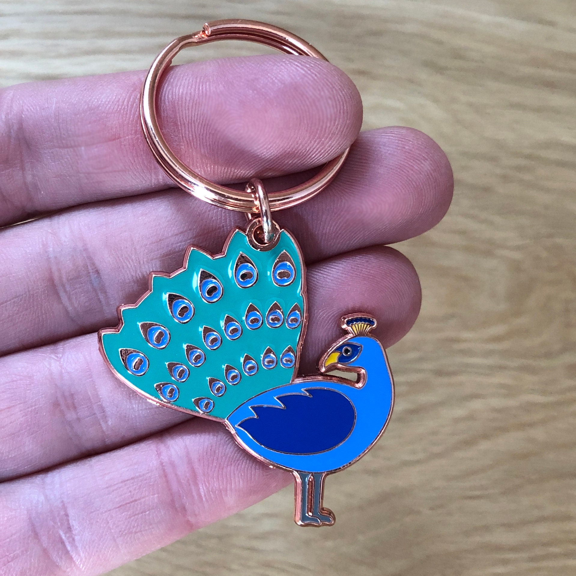 Peacock Keyring Peacock Keychain Peacock Key Ring Peacock Etsy UK