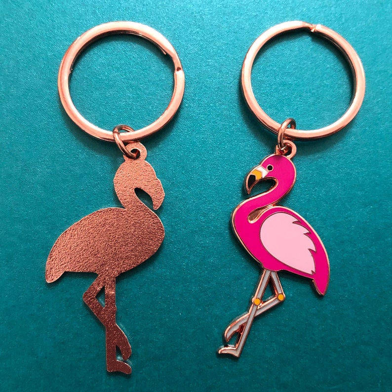 Flamingo Keyring Flamingo Key Ring Cute Keyring Bird Etsy