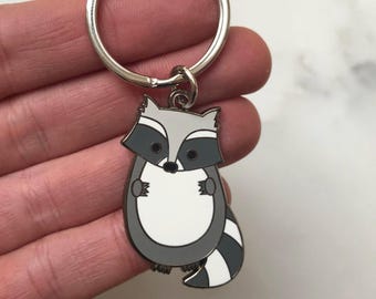 Raccoon Keyring, Raccoon Keychain, Raccoon Key Ring, Raccoon Accessory, Raccoon, Housewarming Gift, Moving House Gift, Raccoon Gift, Animal