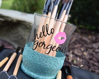 Makeup Brush Holder, Makeup Brush Holders, Hello Gorgeous, Makeup Brush Storage, Makeup Organizer, Makeup Brush Holder, Glitter Brush Holder