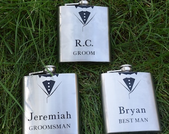 Groomsmen Gifts, Groomsmen Flasks, Personalized Flasks, Groom Flask, Best Man Gifts, Wedding Party Gifts, Groom Gift, Flasks