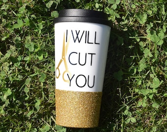 Kapper gift, Hair Stylist, glitter koffie mok, koffie kopje, reizen mok, grappige koffie kopje, Hair Stylist Cup, grappig cadeau, glitter gedimde