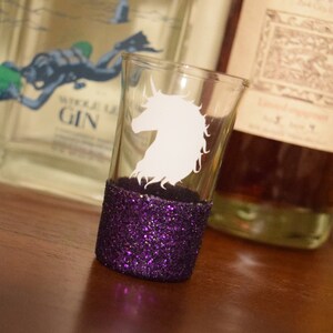 Shot Glasses, Glitter Shot Glasses, Personalized Glitter Shot Glasses, Friend Gift, Unicorn Gift, Unicorn Shot Glass,Birthday