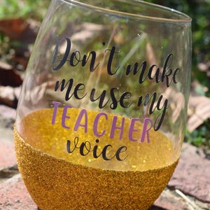 Teacher, Teacher Gift, Teacher Appreciation, Teacher Wine Glass, Glitter Wine Glass, Gift for Teacher, Teacher Christmas, gift for teacher