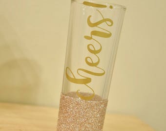 Cheers Shot Glass, Birthday Shot Glass, Glitter Shot Glasses, Tall Shot Glasses, Custom Shot Glass, Personalized Gift, Glitter Dipped, Shots