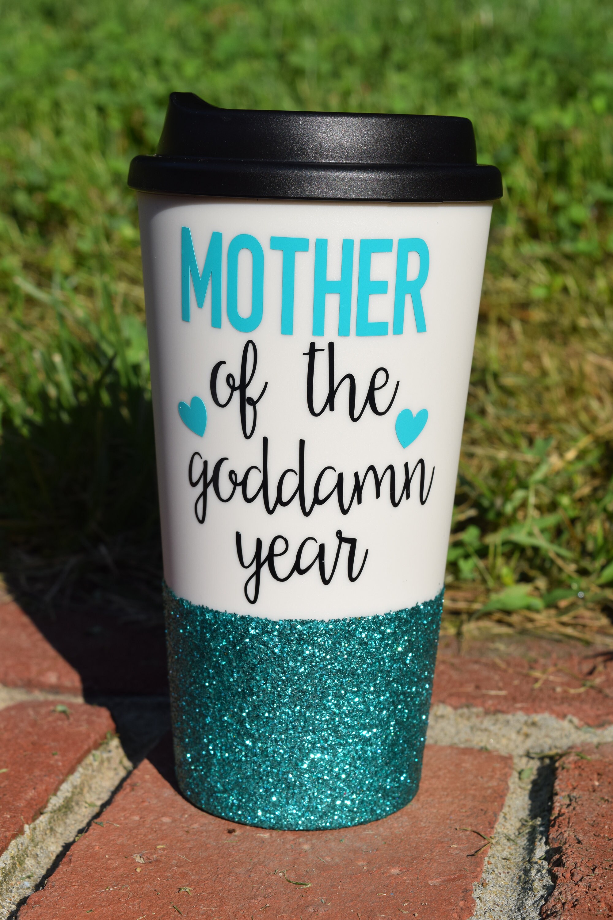 glitter coffee travel mugs
