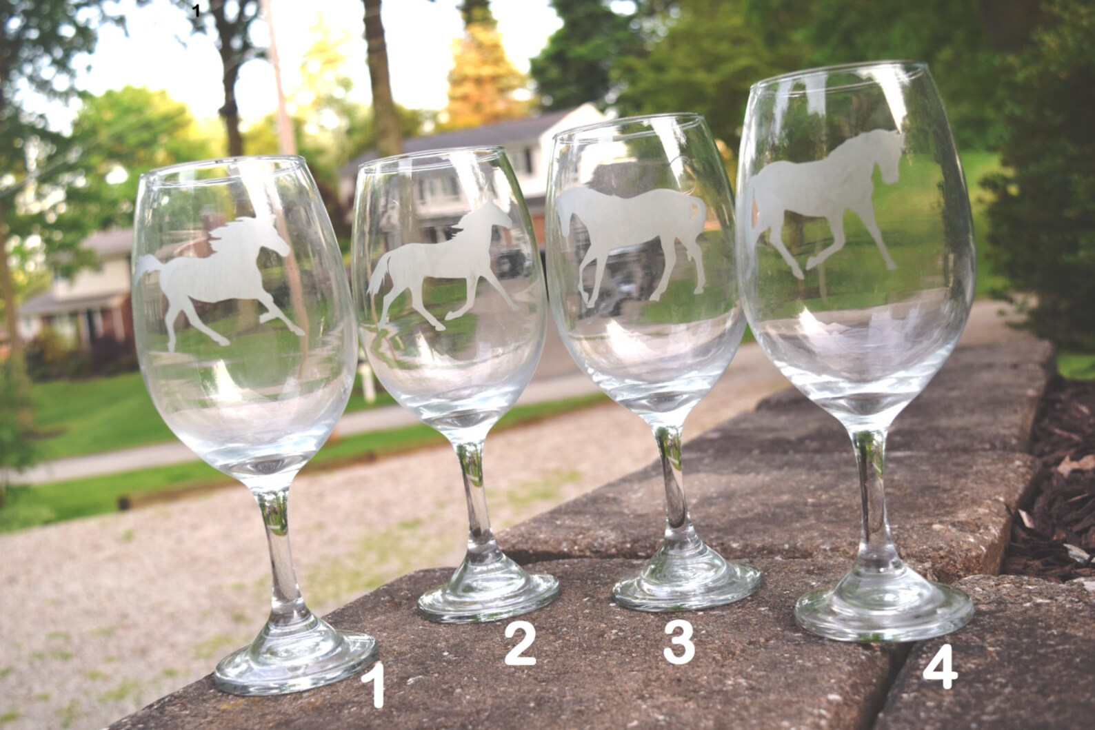 Horse Wine Glass Horse Etched Wine Glass Horse Gift Etsy