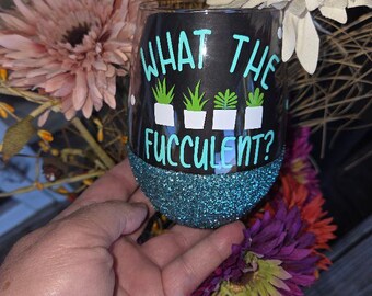 what the fucculent, succulent gift, plant lover gift, plant lover wine gift, succulent wine gift, fucculent, succulent themed, plant themed