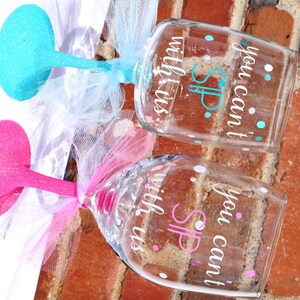 Glitter Wine Glass, You Can&#39;t Sip With Us, Glitter Dipped Wine Glass, Funny Gift, Funny Wine Glass, Mean Girls Gift