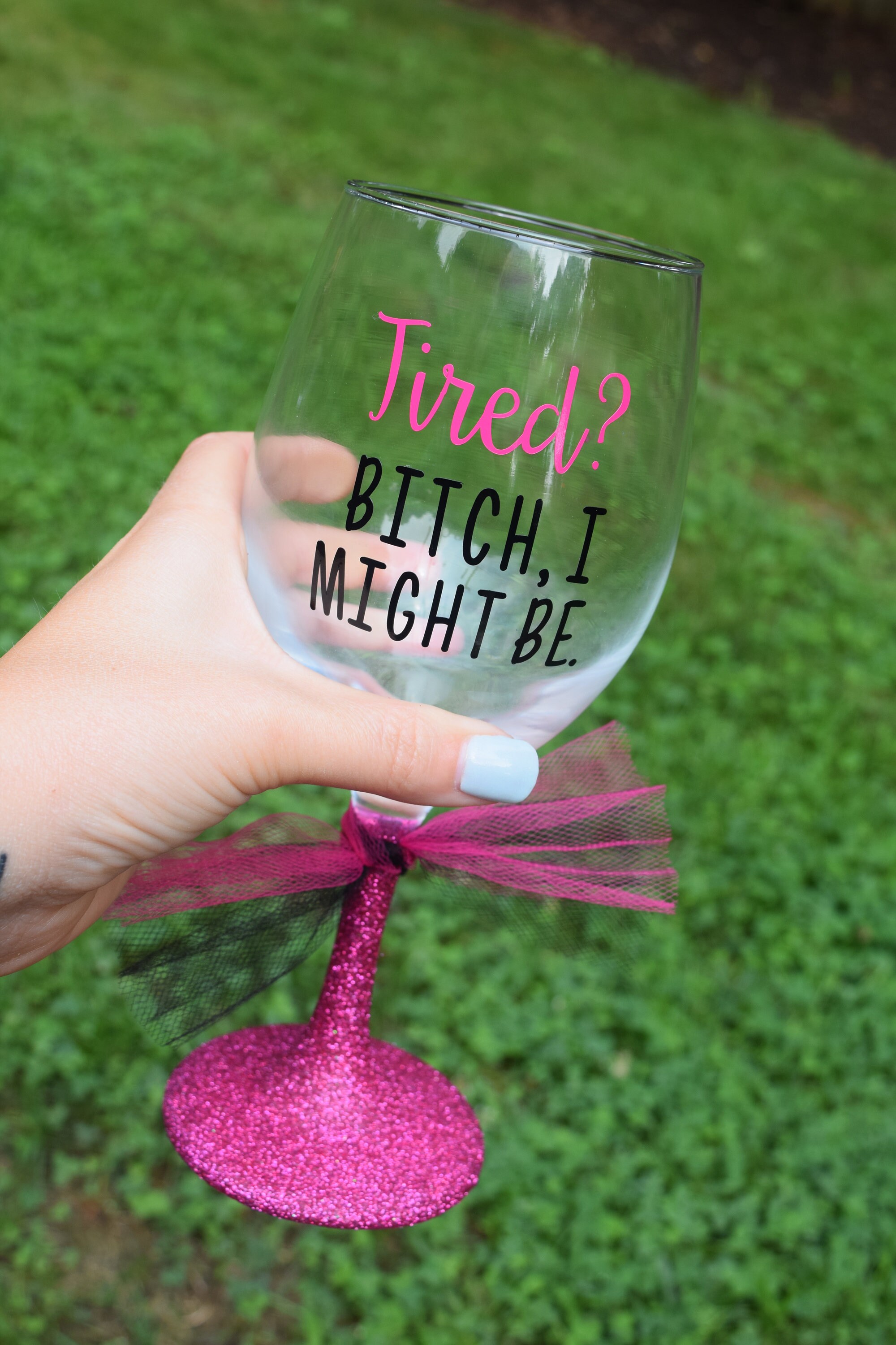 Funny Wine Glass Funny Wine Glasses Glitter Wine Glass Etsy