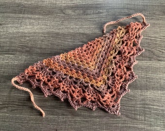 CROCHET PATTERN Granny Pine Shawl/ Bandana Pattern traditional Triangular Granny Square Shawl lacy Border