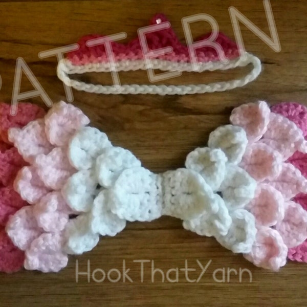 Unisex Angel Wings CROCHET PATTERN Photo Prop Infant Newborn 0-3m crown photography prop babies 3months and newborn pattern crochet fast