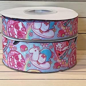 Kawaii Kitty and friends floats, floaties  grosgrain    USDR  7/8" and 1.5"  ribbon