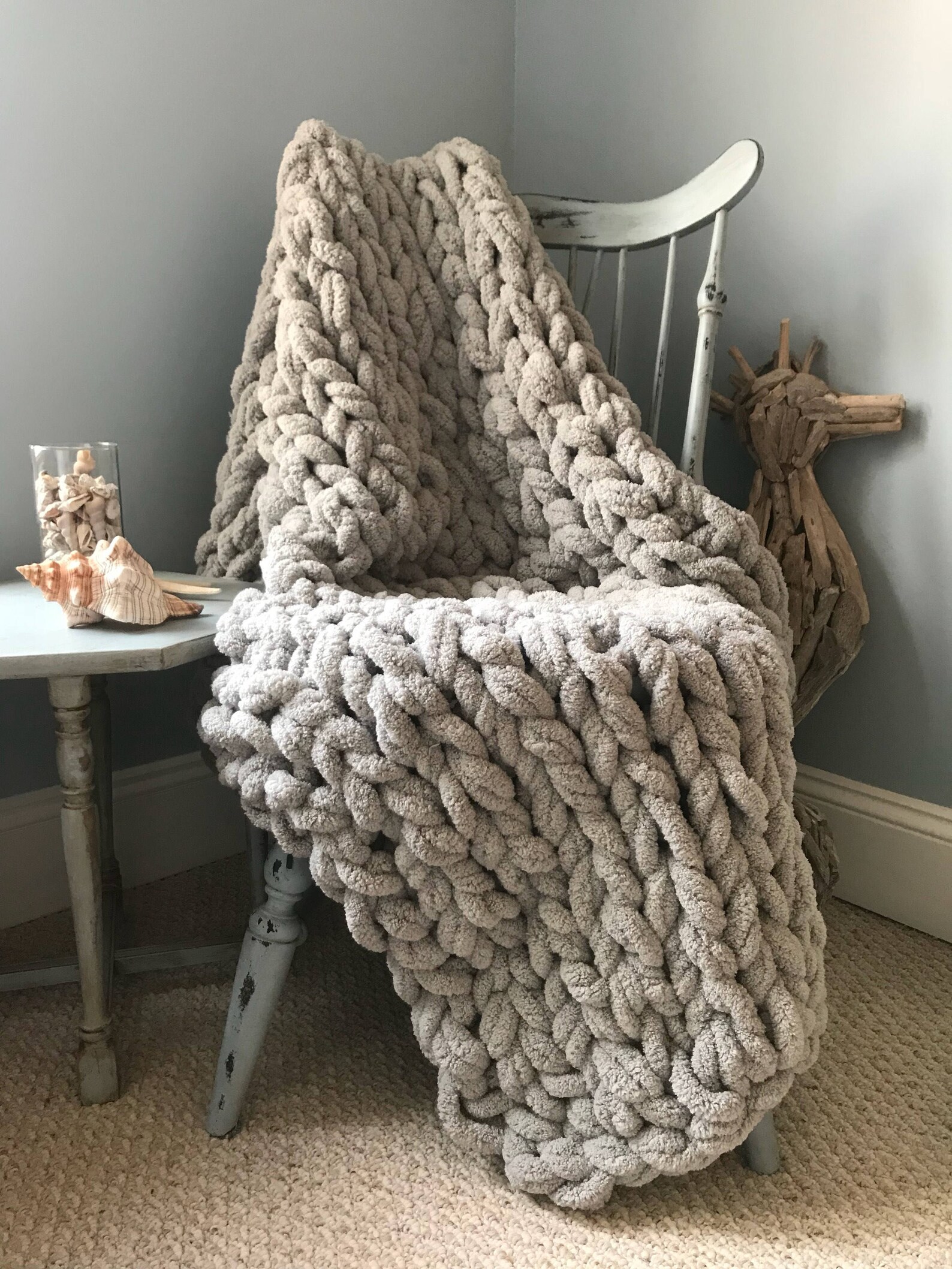 Chunky Arm Knit Blanket // Chunky Knit Blanket // Chunky Etsy