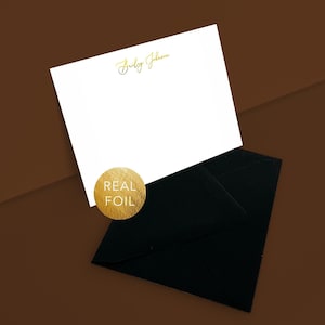 Ensemble de papeterie en feuille d'or, Cartes de correspondance de luxe avec enveloppes, Jolies cartes de correspondance personnalisées, Notes de remerciement de luxe, Cadeaux personnalisés pour elle